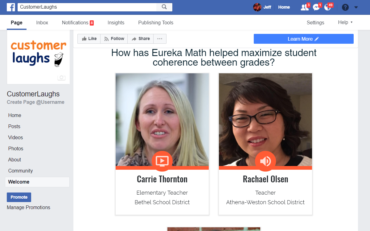 Customer voice on Facebook page Facebook