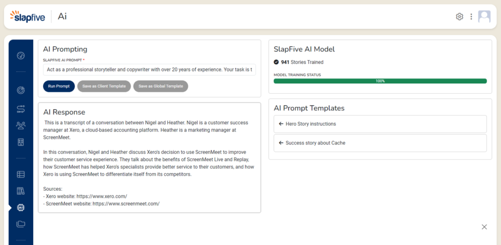 SlapFive is powered by AI to generate written case studies