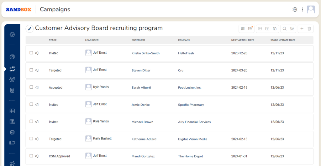 Customer Advisory Board - recruit members