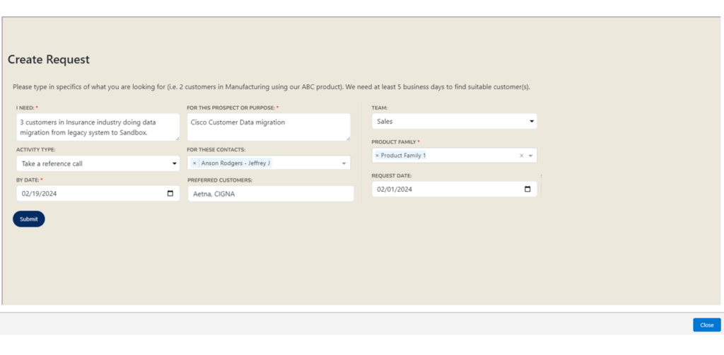 Request references and see fulfillment status